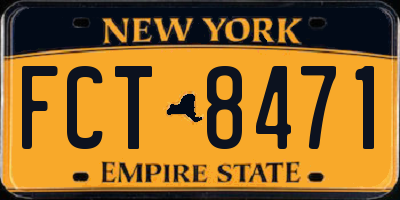 NY license plate FCT8471