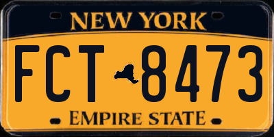 NY license plate FCT8473