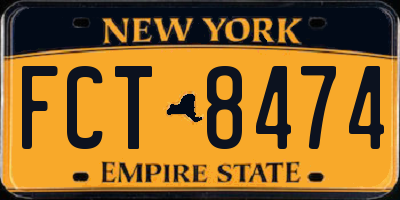 NY license plate FCT8474