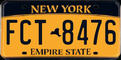 NY license plate FCT8476