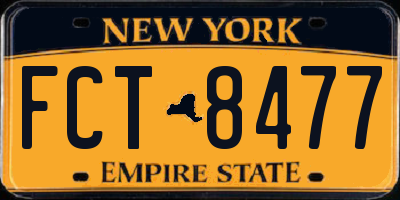 NY license plate FCT8477