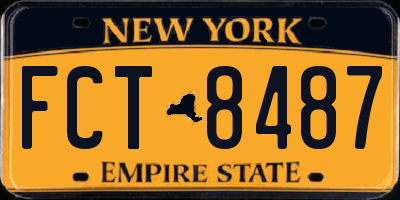 NY license plate FCT8487