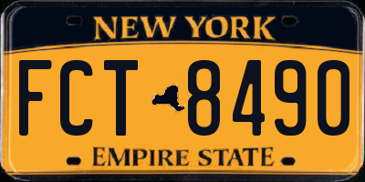 NY license plate FCT8490