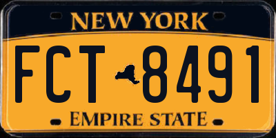 NY license plate FCT8491