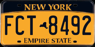 NY license plate FCT8492