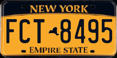 NY license plate FCT8495