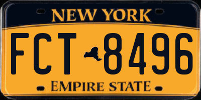 NY license plate FCT8496