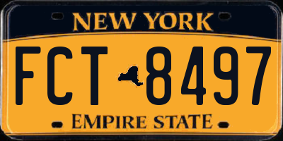 NY license plate FCT8497