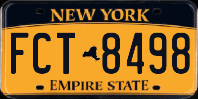 NY license plate FCT8498