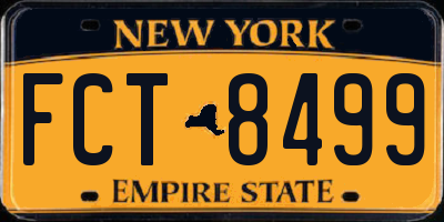 NY license plate FCT8499