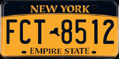 NY license plate FCT8512
