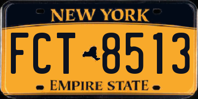 NY license plate FCT8513