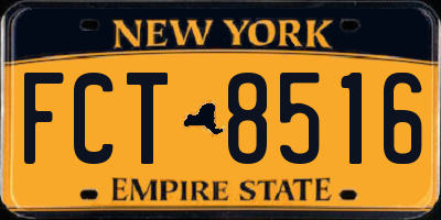 NY license plate FCT8516