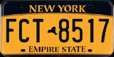 NY license plate FCT8517