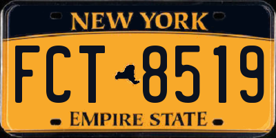 NY license plate FCT8519