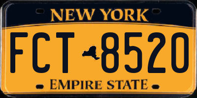 NY license plate FCT8520