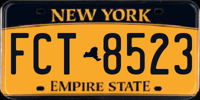NY license plate FCT8523