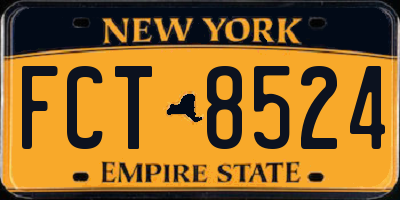NY license plate FCT8524