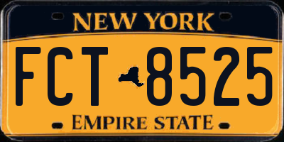 NY license plate FCT8525