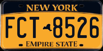 NY license plate FCT8526