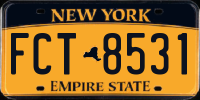 NY license plate FCT8531