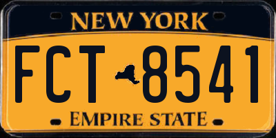 NY license plate FCT8541