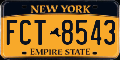 NY license plate FCT8543