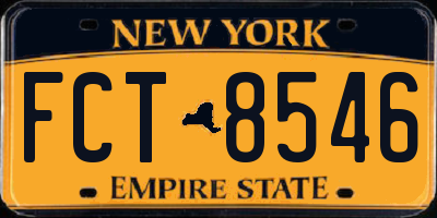 NY license plate FCT8546