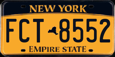 NY license plate FCT8552