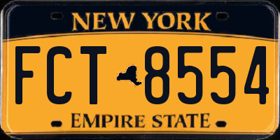 NY license plate FCT8554