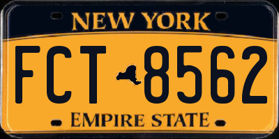 NY license plate FCT8562