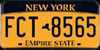 NY license plate FCT8565