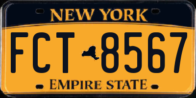 NY license plate FCT8567