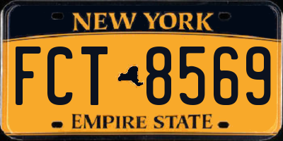 NY license plate FCT8569