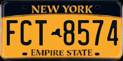 NY license plate FCT8574
