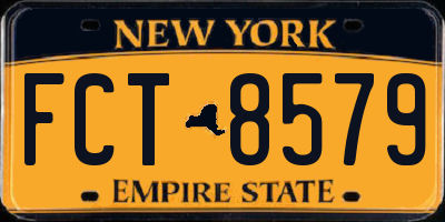 NY license plate FCT8579