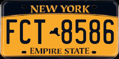 NY license plate FCT8586