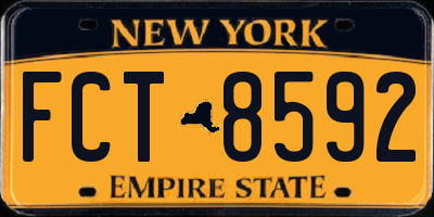 NY license plate FCT8592