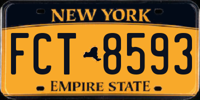 NY license plate FCT8593