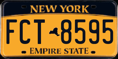 NY license plate FCT8595