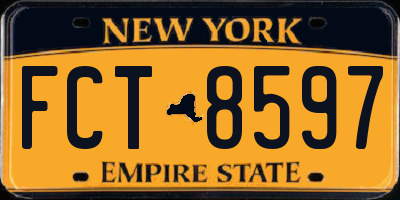 NY license plate FCT8597