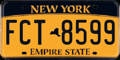 NY license plate FCT8599
