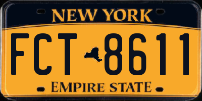 NY license plate FCT8611
