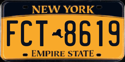 NY license plate FCT8619