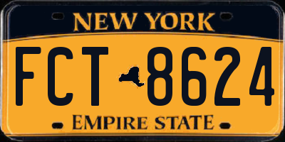 NY license plate FCT8624