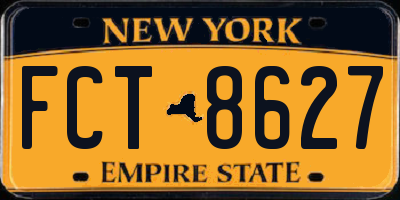 NY license plate FCT8627