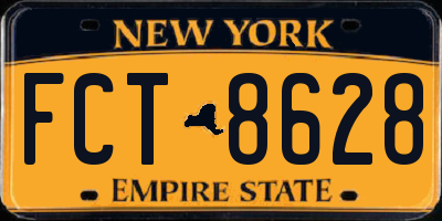 NY license plate FCT8628