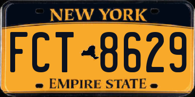 NY license plate FCT8629