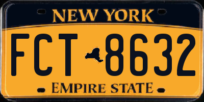 NY license plate FCT8632