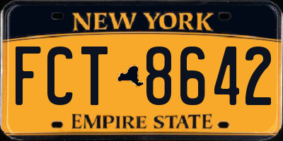 NY license plate FCT8642